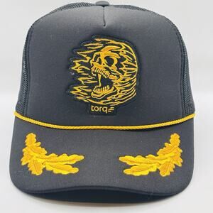 Torq Captains Trucker Hat Cap SnapBack Laurel Leaf Skull Boats